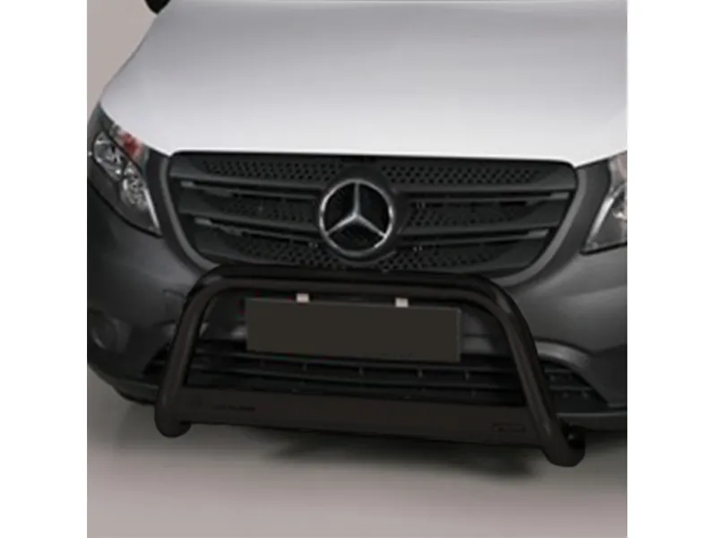 Frontbügel mit Querplatte Edelstahl schwarz Ø 63mm passend für Mercedes eVito 2019 - 2024