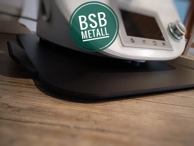 Gleitbrett für Thermomix® TM5, TM6, TM7 mit Griffen Alu schwarz robust KÜCHENFEE
