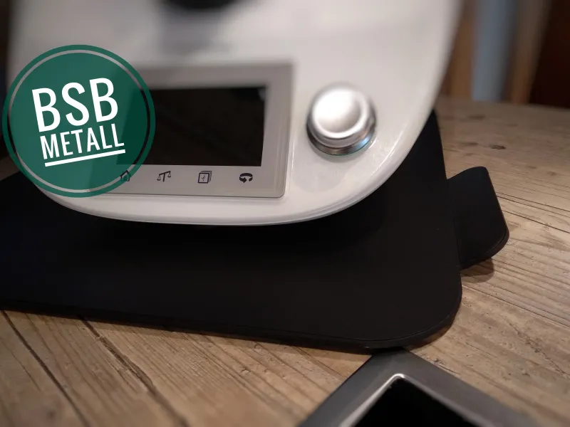 Gleitbrett für Thermomix® TM5, TM6, TM7 mit Griffen Alu schwarz robust KÜCHENFEE