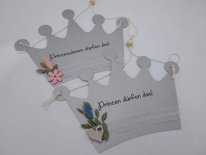 Kinderschild Krönchen | Prinzen dürfen das | Türschild | Wandschild