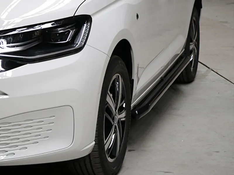 Schwellerrohr Set Edelstahl schwarz passend für VW Caddy Cargo V ab 2020 (L1)