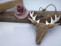 Dekohänger Hirsch aus tollem Materialmix