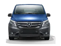 Frontbügel mit Querstange Edelstahl schwarz Ø 70 mm passend für Mercedes Vito 2014 - 2020