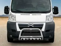 Frontbügel mit Unterfahrschutzplatte Edelstahl Ø 70 mm passend für Citroën Jumper 2006 - 2020
