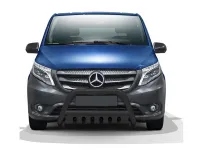 Frontbügel mit Unterfahrschutzplatte Edelstahl schwarz Ø 70 mm passend für Mercedes Vito 2014 - 2...