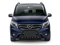 Frontbügel mit Unterfahrschutzplatte Edelstahl schwarz Ø 70 mm passend für Mercedes Vito 2020 - 2...