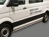 Schwellerrohr Set Edelstahl matt gebogen passend für VW Crafter II 2017-2022 (L3) FWD