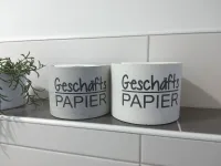 Toilettenpapier-Aufbewahrung weiß mit Aufschrift | Geschäftspapier